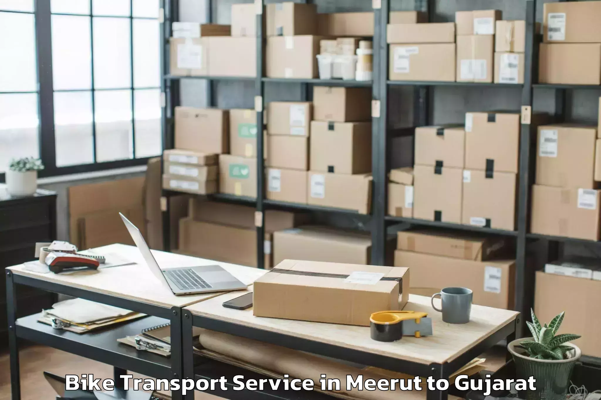 Book Meerut to Shivrajpur Bike Transport Online